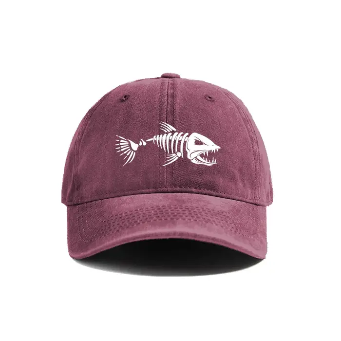 Les casquettes de baseball imprimées en os de poisson et d'os