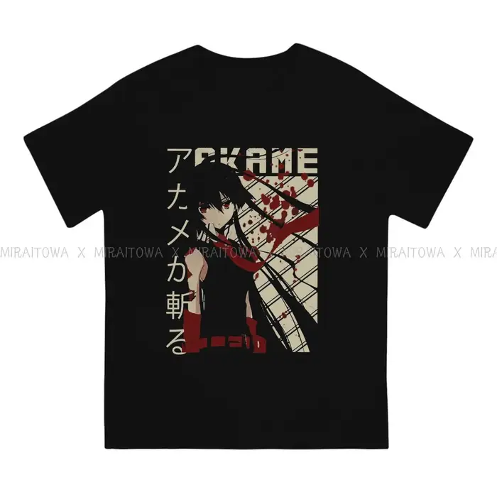 T-shirt graphique Akame GA Kill Main Rick pour homme en coton drap fin style grunge vintage Harajuku respirant pour quatre saisons
