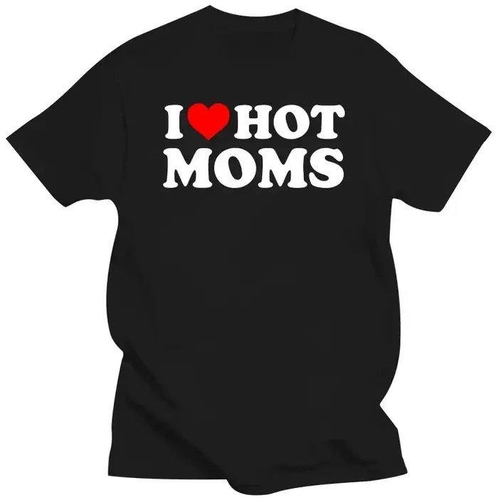 J'aime les mamans chaudes femmes t-shirt Hip Hop Style ample T-Shirts vêtements drôle coeur rouge amour