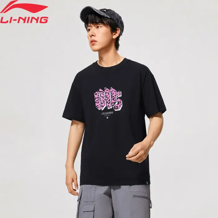 Li-ning T-Shirt de basket-ball BADFIVE pour hommes au frais sec 71% coton 29% Polyester doublure res