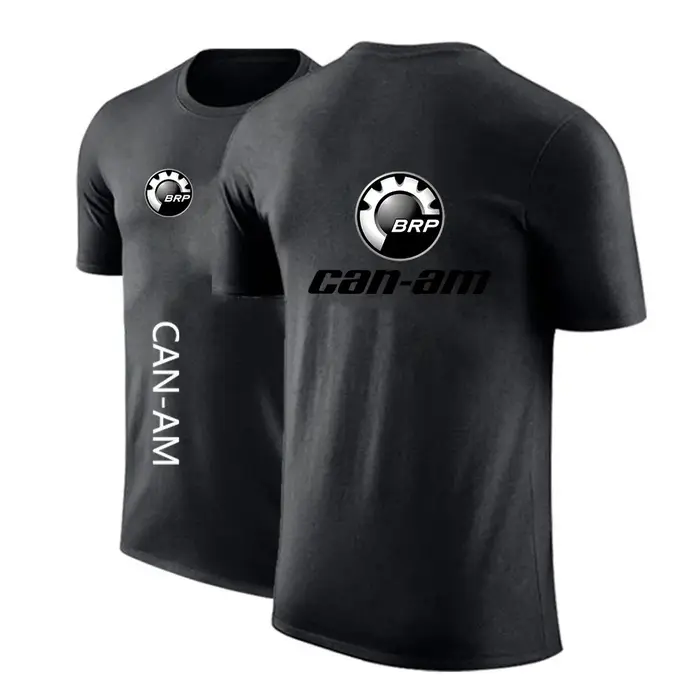 CAN-AM BRP T-shirt pour homme, col rond, coton, décontracté, couleur unie, manches courtes, imprimé,