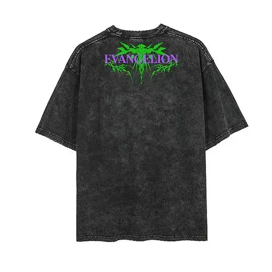 Neon Genesis Evangelion Japon Anime EVA Shinji Ikari T-Shirt homme et femme coton lavé vieux rétro Y2K Harajuku manches courtes