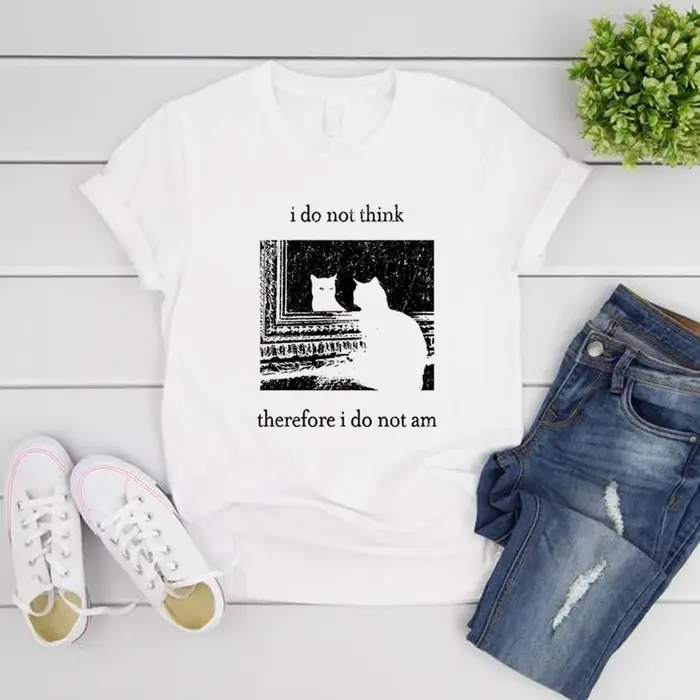 Je ne pense pas là, je ne suis pas T-shirt drôle chat chemise Grunge