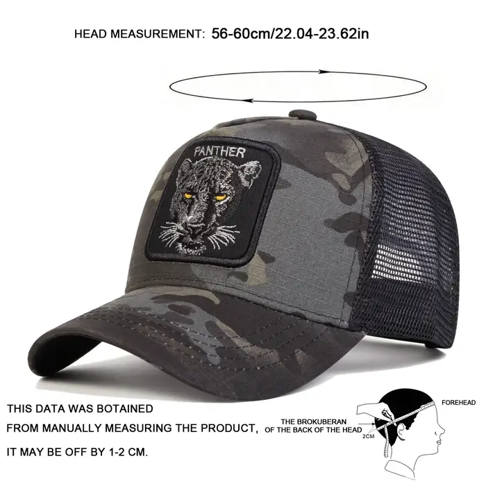 Casquettes de baseball unisexes avec broderie PANTHER, chapeaux décontractés ajustables pour le printemps et l'été, chapeau de protection solaire, casquette de sport