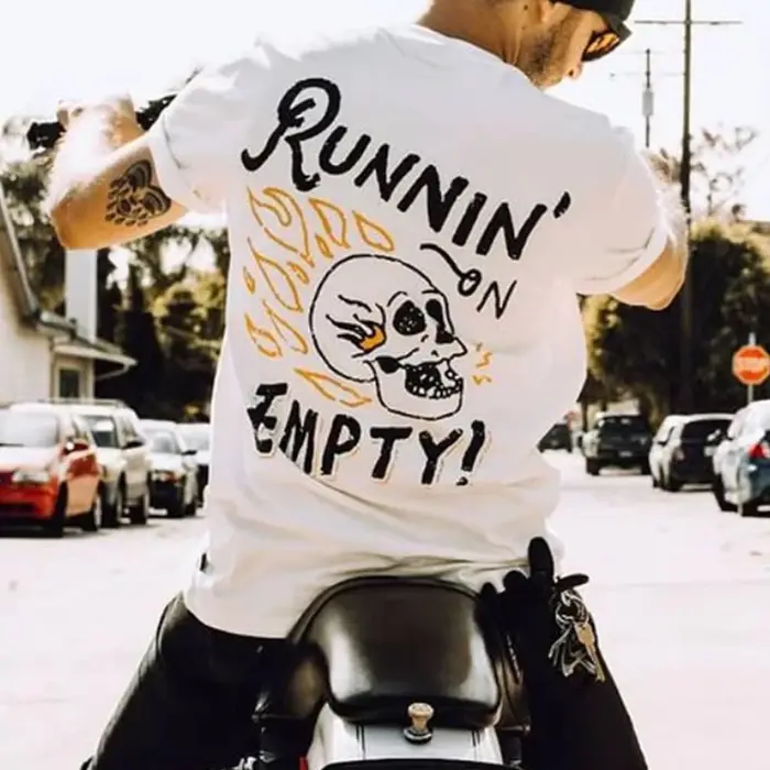 T-shirt pour homme 100% coton à col rond, imprimé vintage crâne « Dirty Hands Clean Money », manches