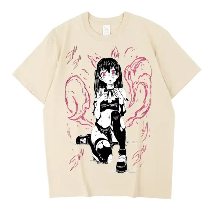 T-shirt Fire Force en coton pour homme, vêtements coréens Kawaii, chemise classique rétro respirante