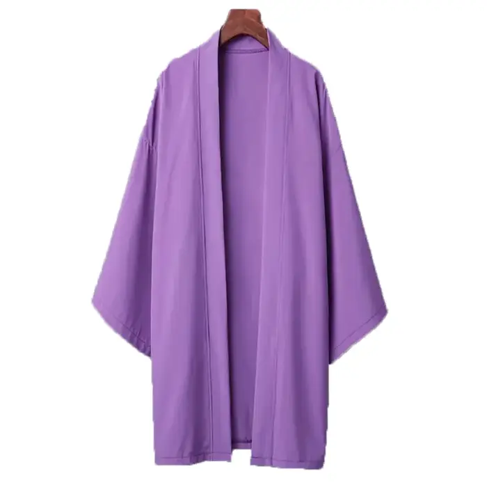 Cardigan à manches longues pour hommes, couleur unie, chemise Kimono longue, vêtements traditionnels
