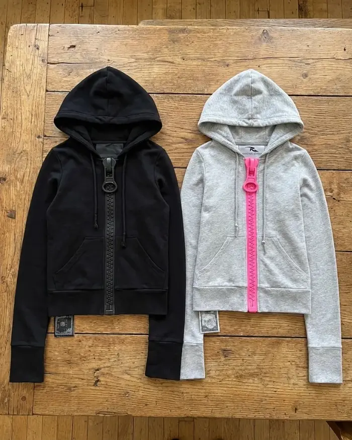 Sweat à capuche zippé vintage pour femme