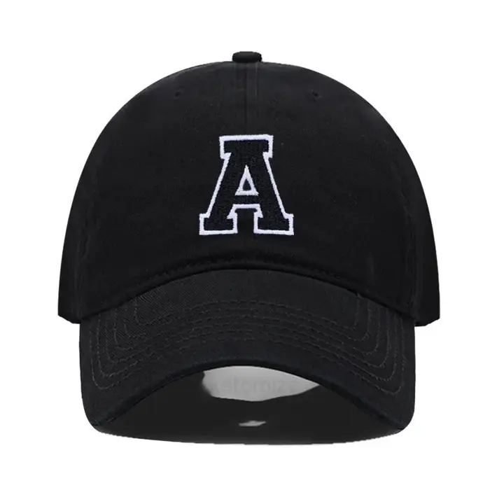 Lettre initiale A-Z casquette de Baseball noire pour hommes femmes haute qualité coton doux broder m