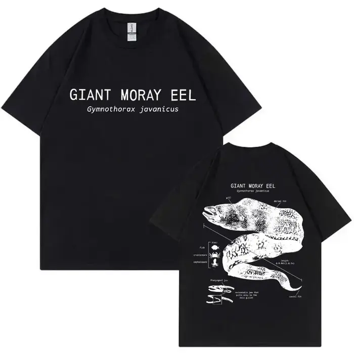 Animaux marins géant Moray anguille anatomie graphique T-shirt hommes femmes décontracté Vintage T-s