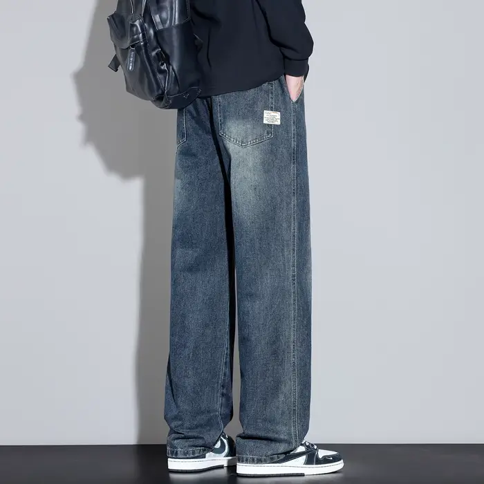 Jean homme 2025 automne et hiver nouveau américain rétro ample droit décontracté pantalon à jambes l