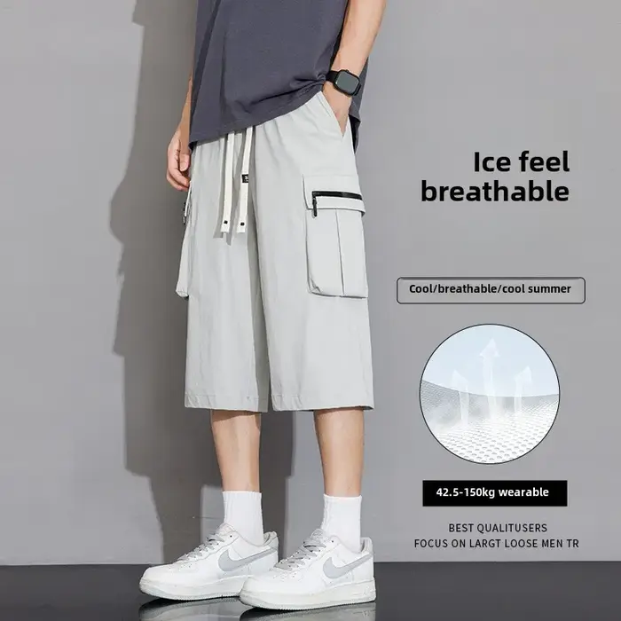 Été mince Style lâche sport décontracté pantacourt été homme Shorts Cargo court-fitting hommes Short