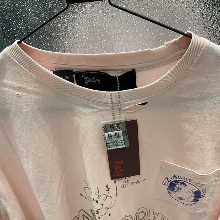 Hip Hop High Street rose PALY t-shirt hommes femme meilleure qualité Vintage décontracté ample à manches courtes