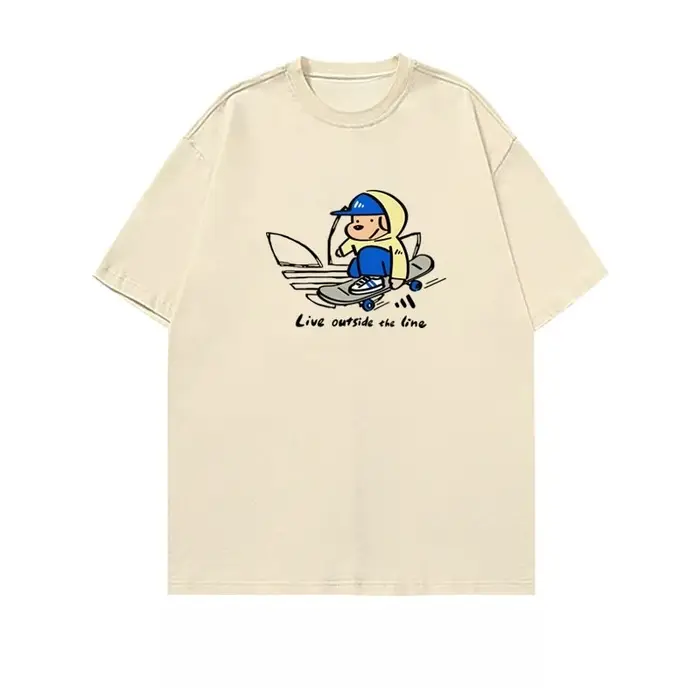 T-shirt à manches courtes avec illustration de skateboard pour jeunes, pour hommes et femmes, un hau