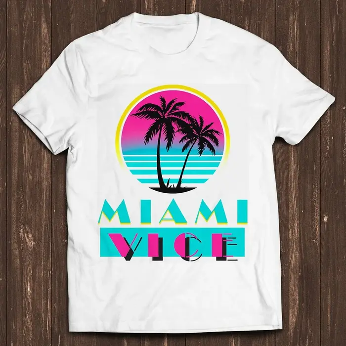Miami Vice film drôle unisexe Gamer culte film musique Cool cadeau t-shirt