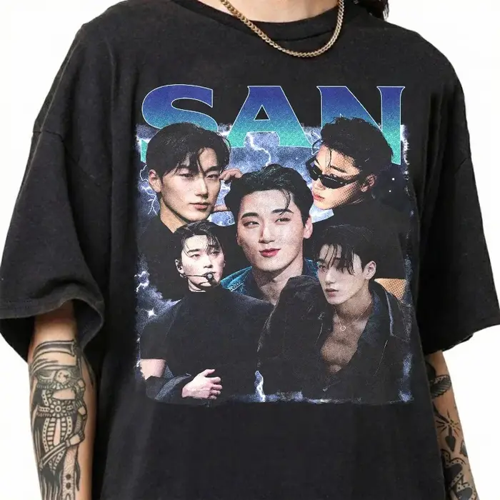 T-shirt graphique vintage Ateez San