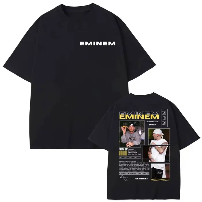 T-shirt de rappeur Eminem pour hommes et femmes, vêtements de mode Hip Hop, T-shirt en coton de haut