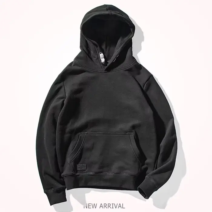 Rappile-Sweat à capuche cercle en laine épaisse pour hommes, style n, rétro, couleur pure, manteau d