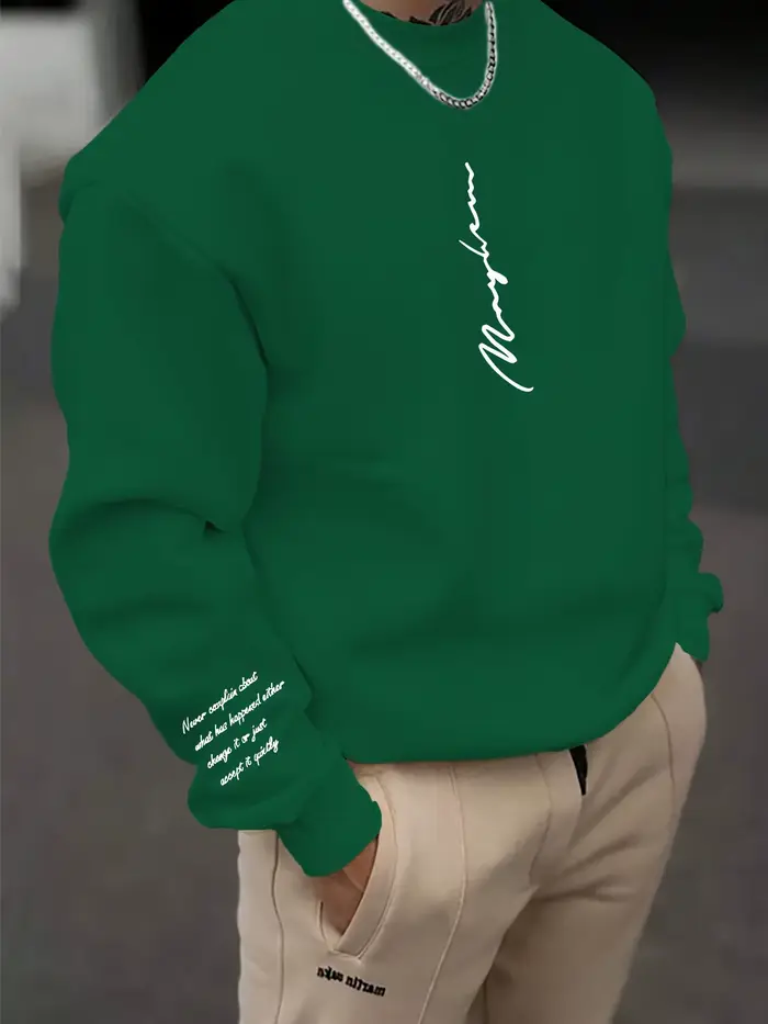 Sweat à capuche décontracté pour hommes, tissu tricoté 100% polyester, léger élasticité, coupe régul