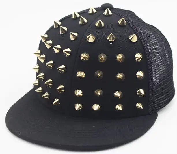 Hommes et femmes Rivet chapeau plat Punk Rock Hip Hop goujon casquettes de Baseball Y2K casquette sn