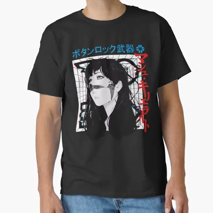 Cyberpunk Cyborg fille Vaporwave Style urbain futur cadeau t-shirt pour hommes grande taille hauts S