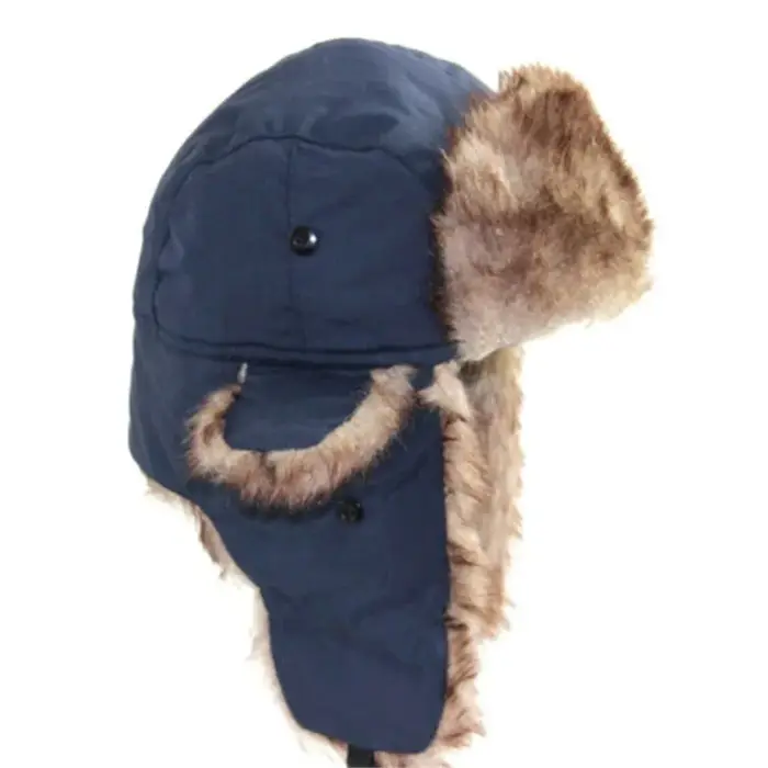 Casquette de trappeur d'aviateur russe chaude avec oreillettes chapeau tricoté d'hiver en plein air 