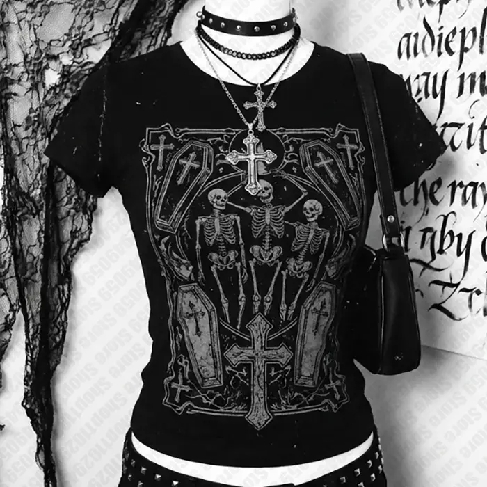 T-shirts pour femmes Star Girl Y2k, hauts gothiques grunge, vêtements féminins, t-shirt Kpop, t-shir