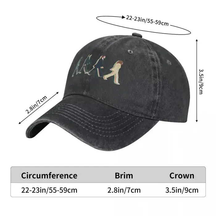 Casquette de baseball unisexe The Beatle en jean vieilli