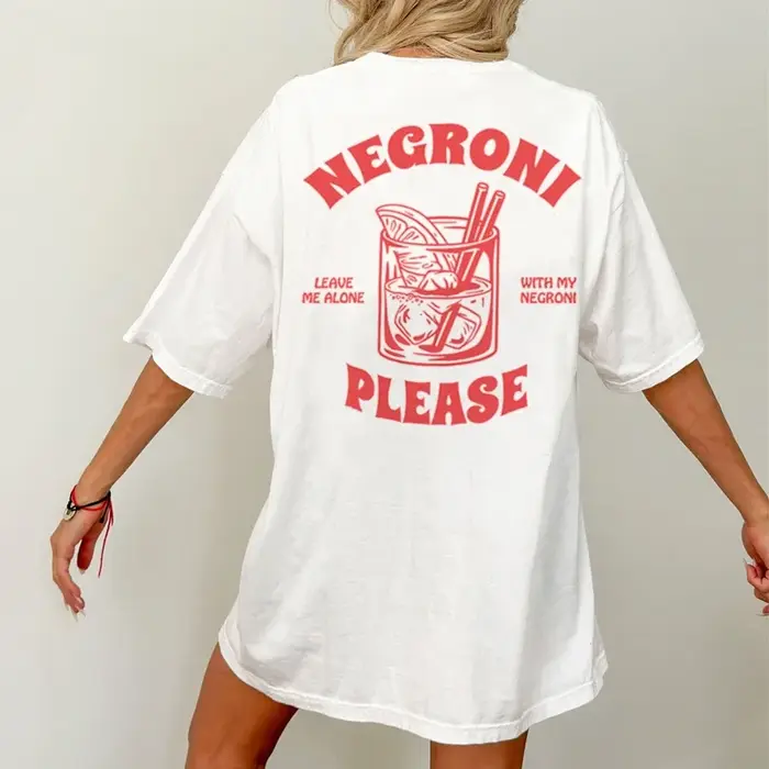 Negroni s'il vous plaît Vintage Streetwear T-Shirts en vrac drôle Cocktail boisson t-shirt femmes mignon rétro graphique hauts unisexe vêtements