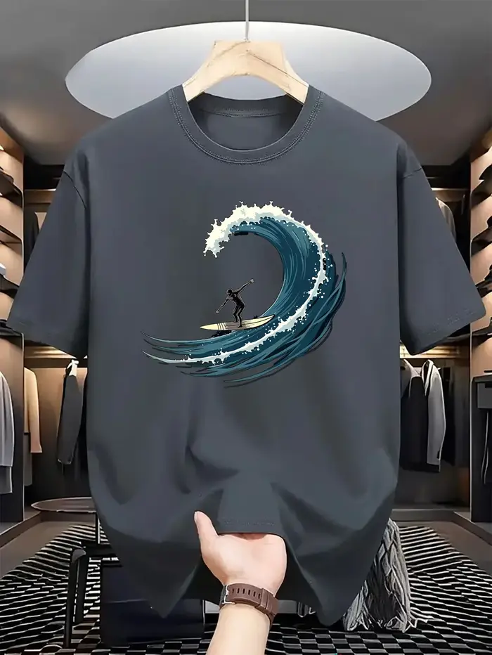 T-shirt graphique de Surf pour hommes