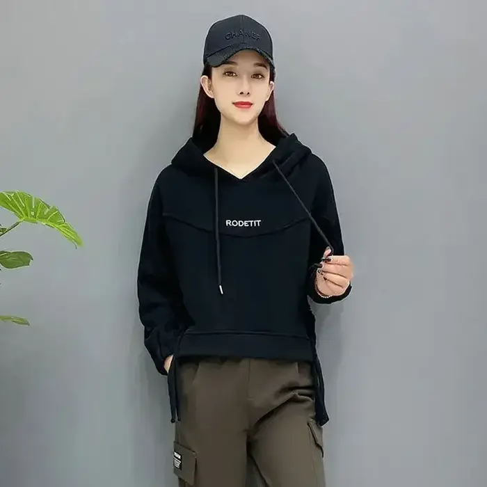 Sweats à capuche coréens pour femmes, Baggy At, Top Graphic Fashion, OuterChester 2000s E Coat, Style Y2k M, Sports Cheap, PVD
