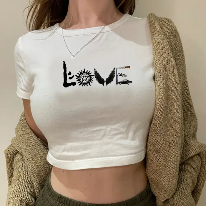Haut court pour femme, streetwear des années 90, sourire naturel, Harajuku cyber y2k trash, t-shirt 