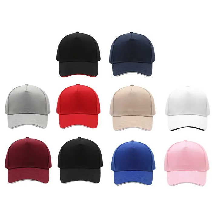 Casquette à visière 6 panneaux classique unisexe