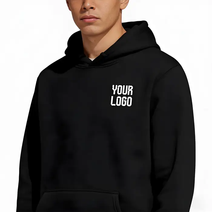 Hoodie uni avec poche | Modèle de texte personnalisable | Adapté aux hommes et aux femmes