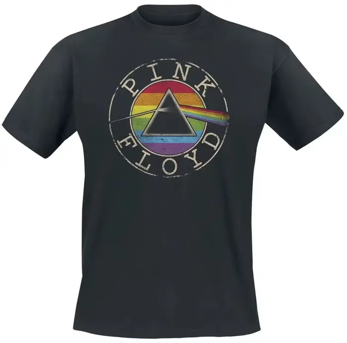 T-Shirt avec Logo Rainbow Pink Floyd Band, 100% coton, graphique, pour hommes et femmes, Streetwear 