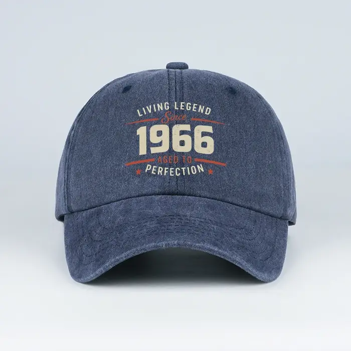 Casquette de baseball délavée « Living Legend Since 1966 », réglable, unisexe, cadeau pour les 60e a
