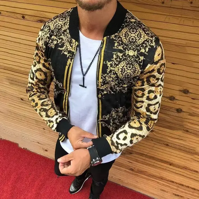 Veste zippée imprimée pour hommes, printemps, automne, CombLeisure Fashion, Hip Hop Ropa, Marque de 