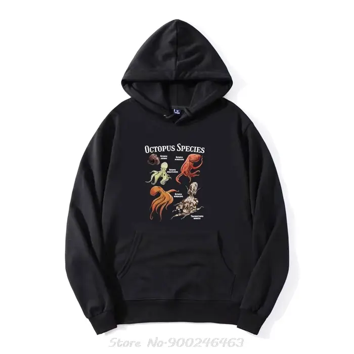Sweat à capuche poulpe marine, espèces de poulpe, plongée marine, col rond, en coton, décontracté, s