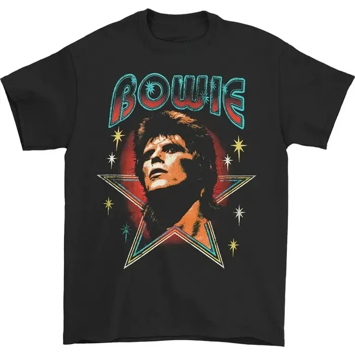 T-shirt imprimé David Bowie pour hommes et femmes, surdimensionné, style streetwear Y2K, vintage, dé