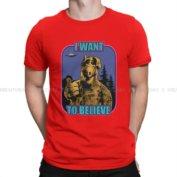 ALF la série animée t-shirt créatif pour hommes je veux croire t-shirt de base personnaliser cadeau 