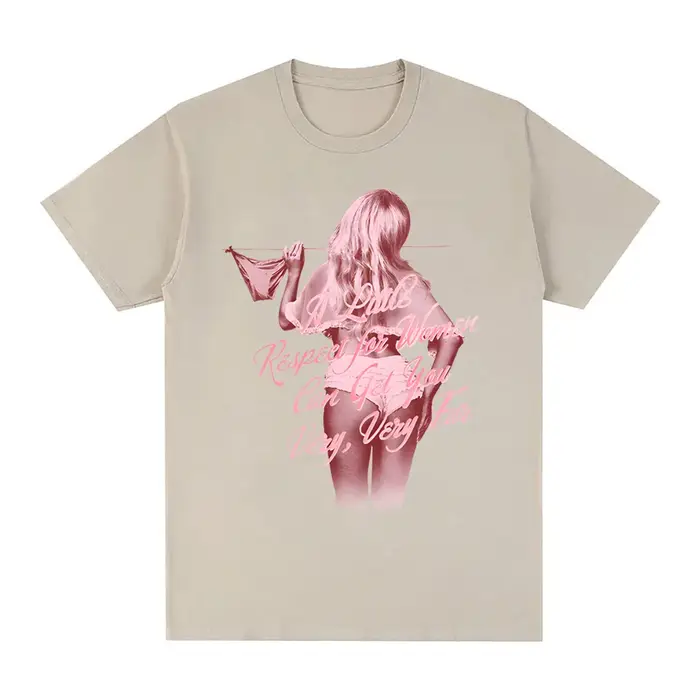 Sabrina charpentier un peu de respect pour les femmes T-SHIRT 2025NEW album été 100% coton haute qualité T-SHIRT le même style du chanteur