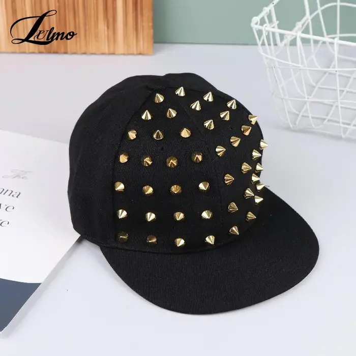 Unisexe Rivet chapeau plat Punk Rock Hip Hop goujon casquettes de Baseball Y2K Casquette Snapback extérieur Gorras Para