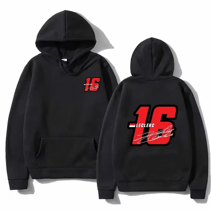 Sweat-shirt à capuche à imprimé décontracté Charles Leclerc 16 pour la mode printemps-automne