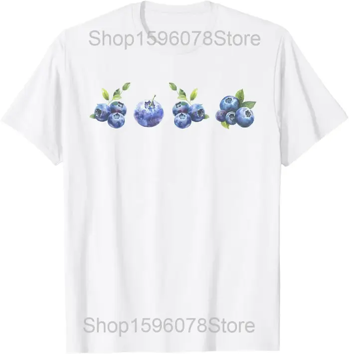 T-shirts Berry Harvest mignons à motif fraise et myrtille pour hommes et femmes, en coton, humoristi