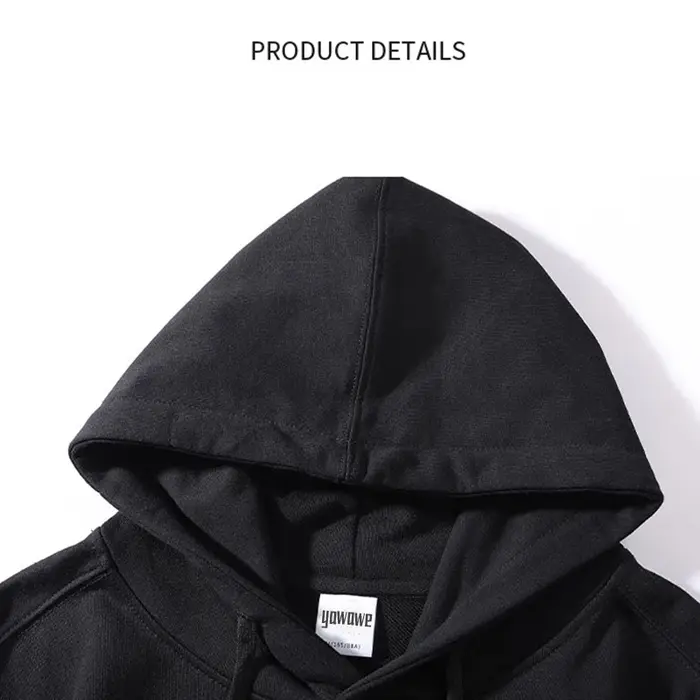 Sweat à capuche pour homme Pull essentiel personnalisé Logo noir Here