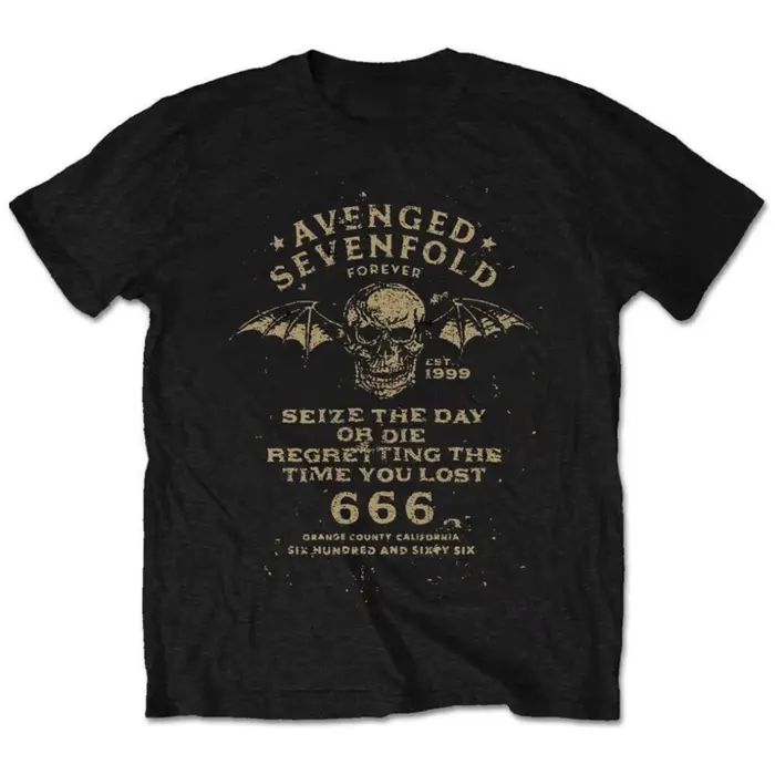 T-Shirt Seize The Day Avenged Sevenfold Band, 100% coton, t-shirt graphique pour hommes et femmes, S