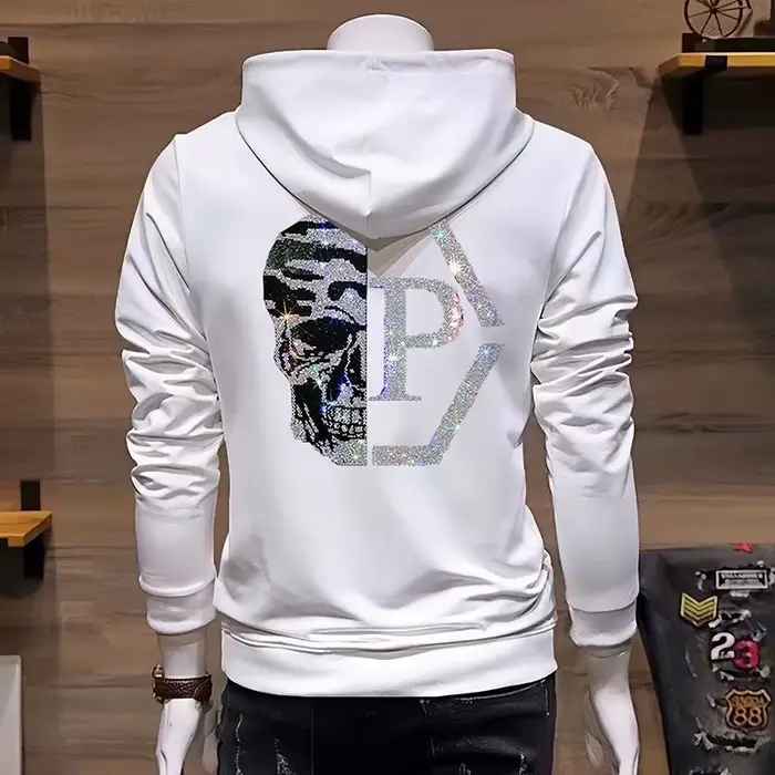 Sweat à capuche sports de rue dessin animé fer perceuse motif