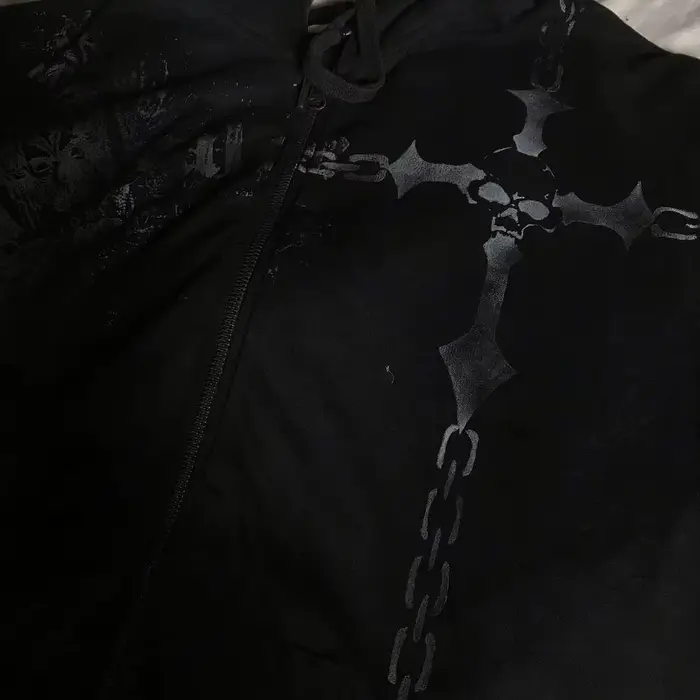 Sweat à capuche noir Harajuku