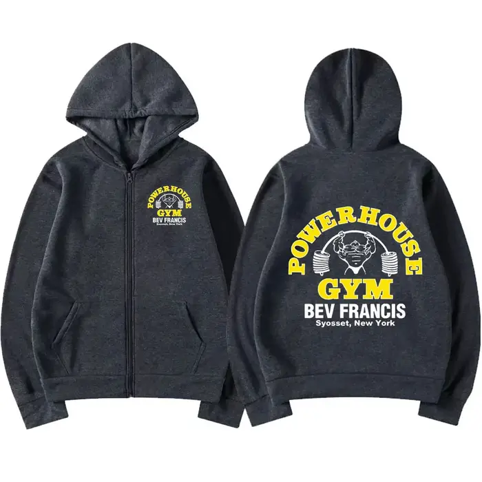Powerhouse Gym Logo sweat à capuche zippé hommes femmes mode gothique Geek Fitness veste zippée sweats