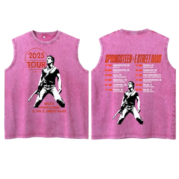 Bruce Springsteen et E Street 2025 Tour gilet délavé T-Shirt homme femme haut cadeau